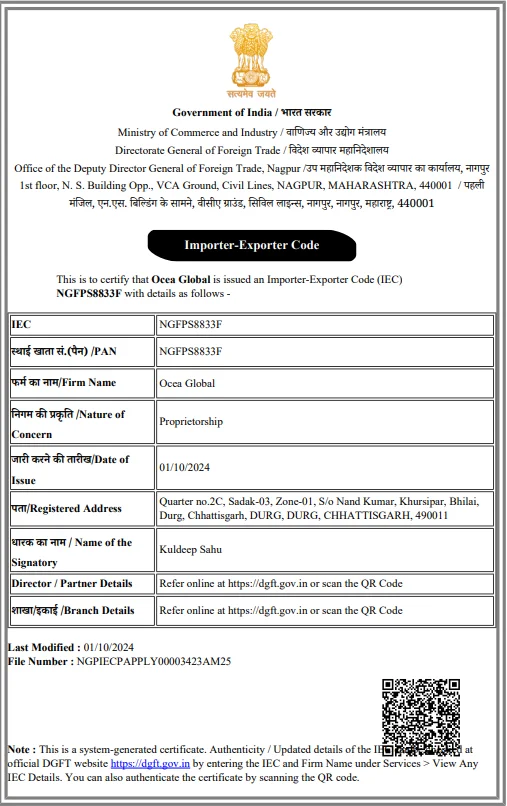 ISO 22000:2018 Certificate